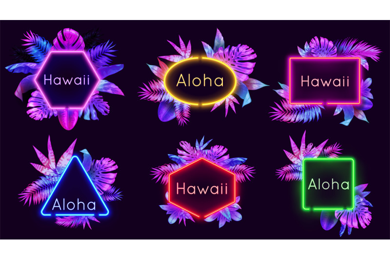 neon-aloha-badges-hawaii-palm-trees-leaves-with-neon-lights-summer-b