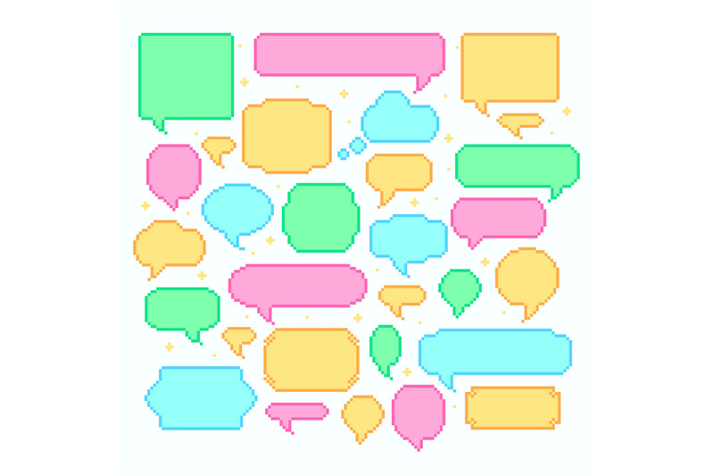 pixel-speech-bubbles-talk-and-communication-message-8-bit