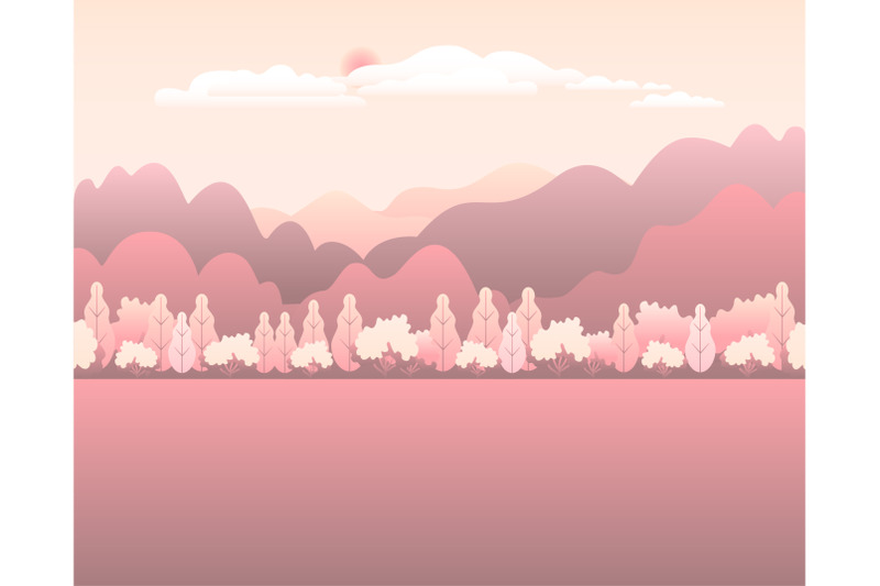 hills-and-mountains-landscape-in-flat-style-design-pink-pastel-colors