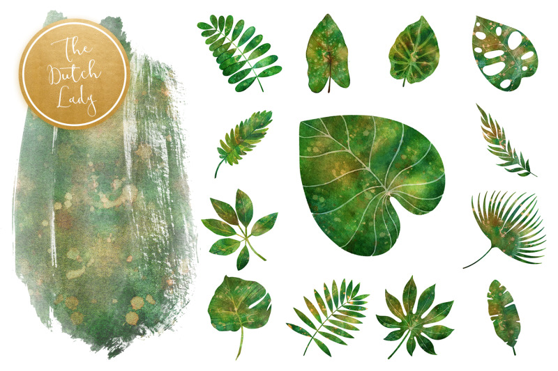 tropical-leaf-clipart-jungle-leaves-rainforest-green-leaves-leaf-c