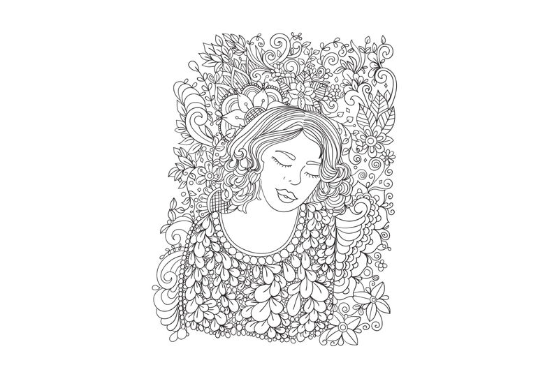 digital-coloring-book-pages-girls-and-flowers-vol-1