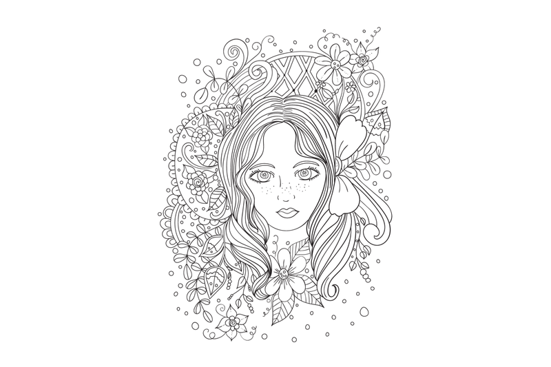 digital-coloring-book-pages-girls-and-flowers-vol-1