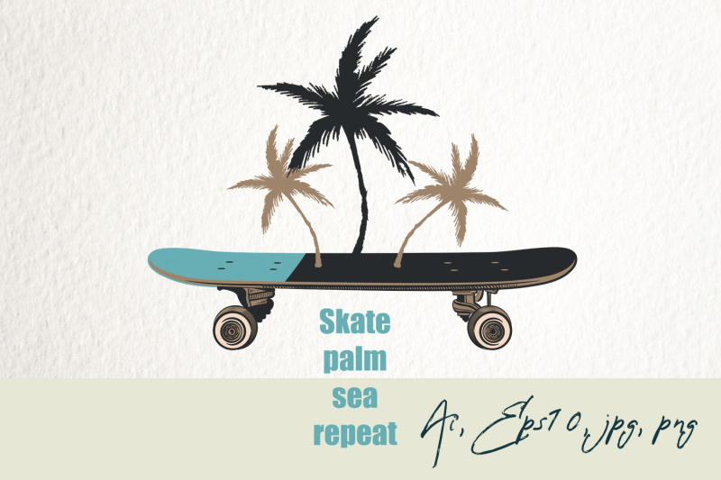 fashion-illustration-with-skateboard-and-palms