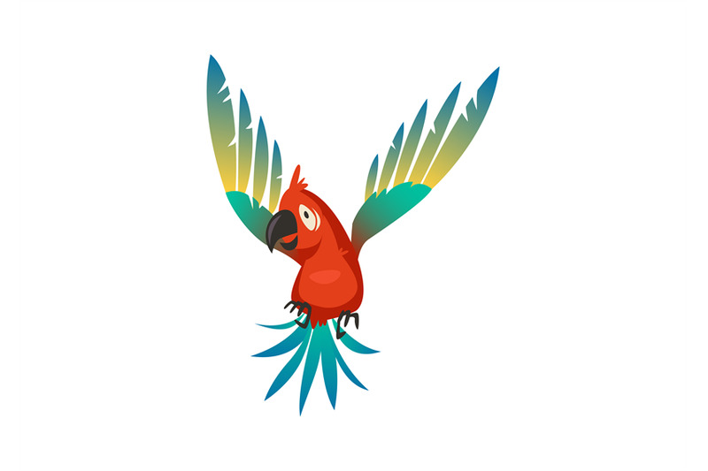 cute-parrot-colorful-beautiful-jungle-cartoon-bird-isolated-vector-w