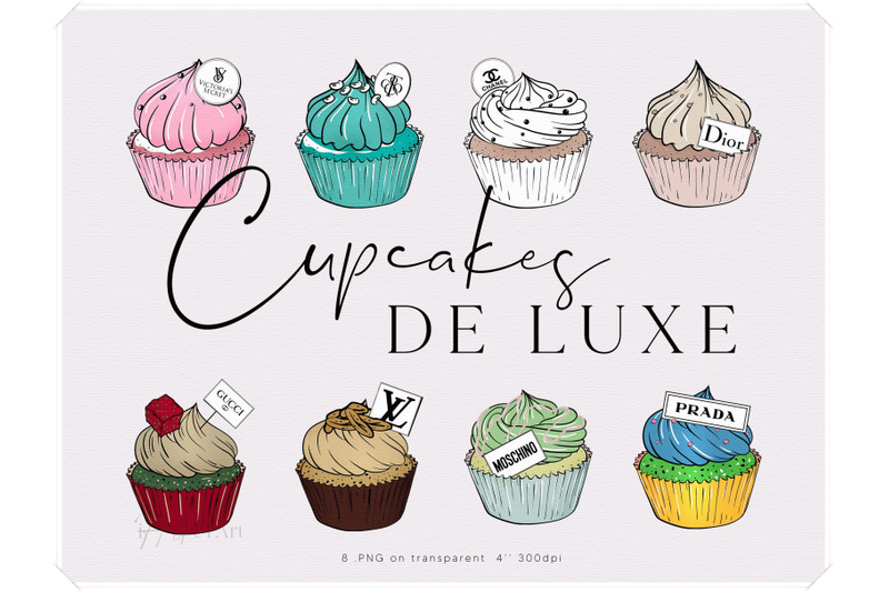 cupcakes-clipart-luxury-brands-fashion-illustration
