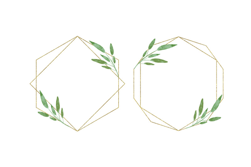 botanical-gold-geometric-frames