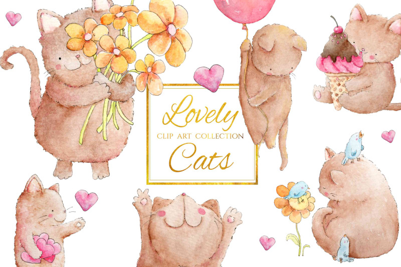 lovely-cats-watercolor-illustrations