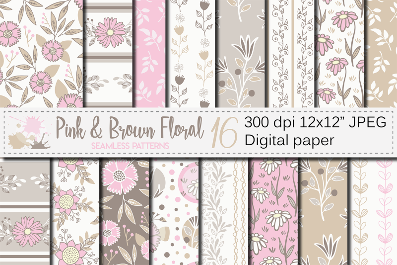pink-and-brown-floral-seamless-patterns-digital-paper