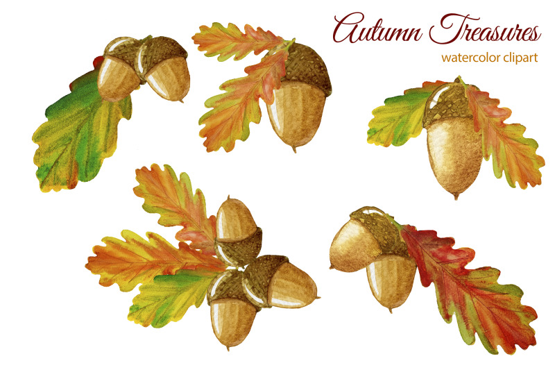 fall-clipart-watercolor-autumn-leaves-fall-wreath-oak-leaves-and-ac