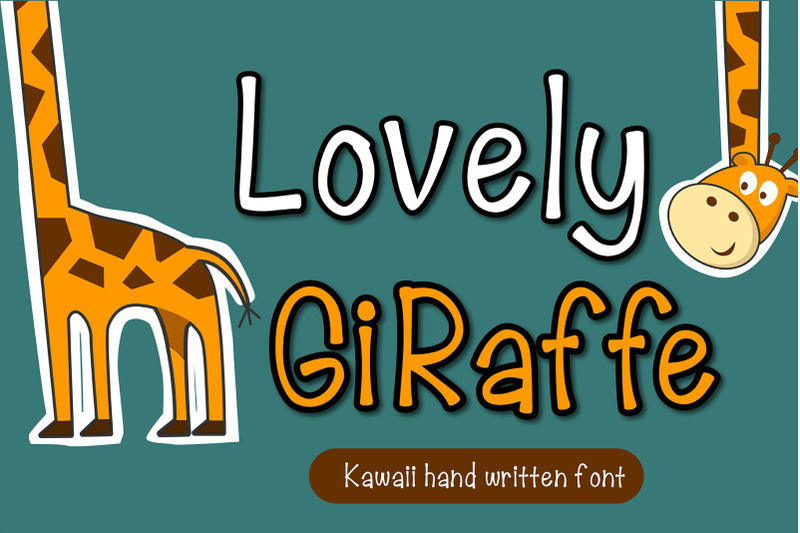 lovely-giraffe-handwritten-cute-kid-font-kawaii-style