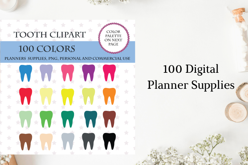 100-tooth-clipart-for-planner-tooth-planner-sticker-dentist-sticker