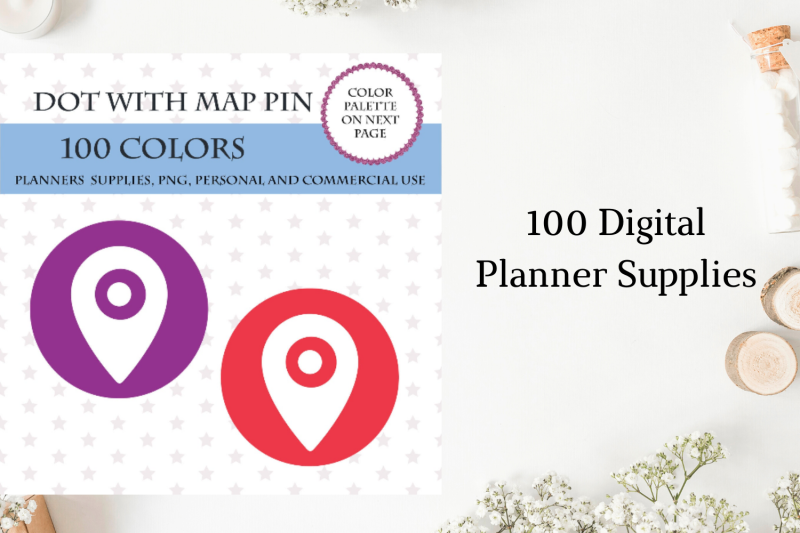 100-round-dot-planner-with-phone-geotag-clipart