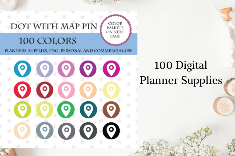 100-round-dot-planner-with-phone-geotag-clipart