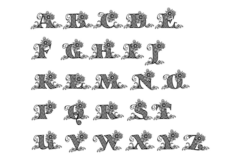 floral-chevron-alphabet-letter-a-to-z-svg-cut-files