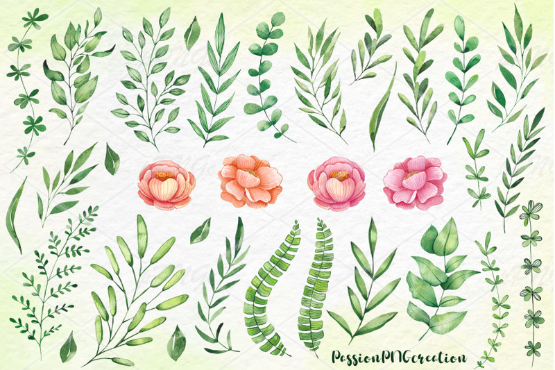 watercolor-leaves-and-flowers-clip-art