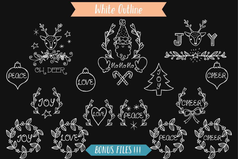 white-christmas-elements-decorative-ornaments-new-year-day-holiday