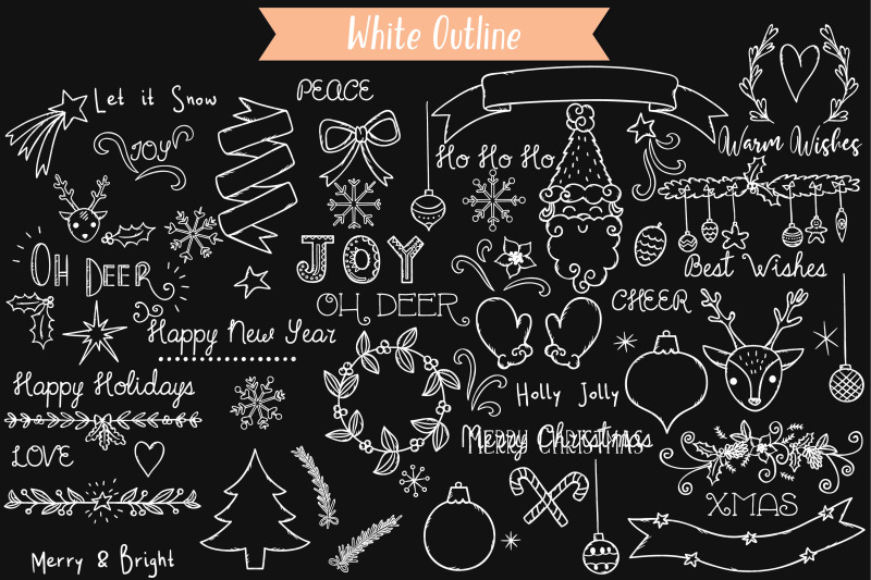 white-christmas-elements-decorative-ornaments-new-year-day-holiday