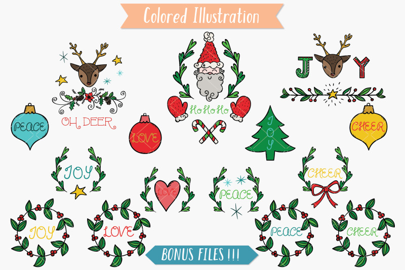 color-christmas-elements-decorative-ornaments-new-year-day-holiday