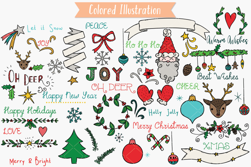 color-christmas-elements-decorative-ornaments-new-year-day-holiday