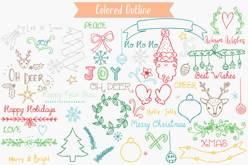 color-christmas-elements-decorative-ornaments-new-year-day-holiday