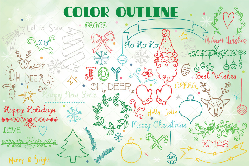color-christmas-elements-decorative-ornaments-new-year-day-holiday