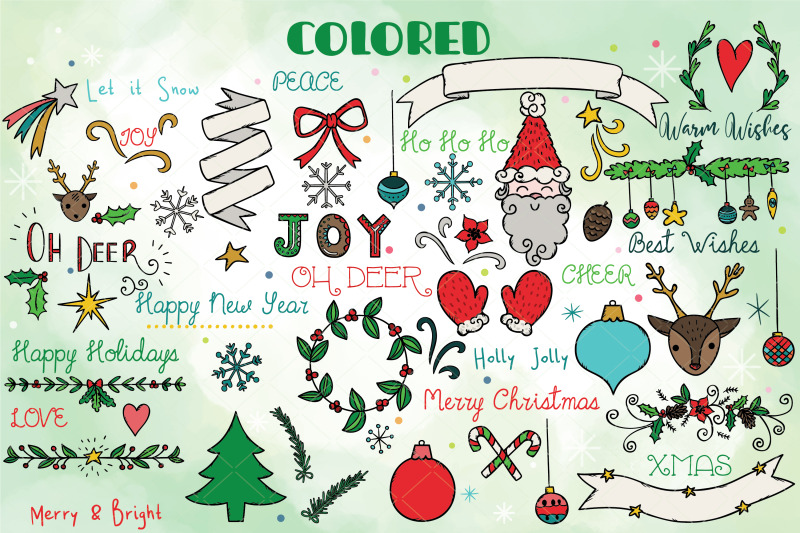 color-christmas-elements-decorative-ornaments-new-year-day-holiday