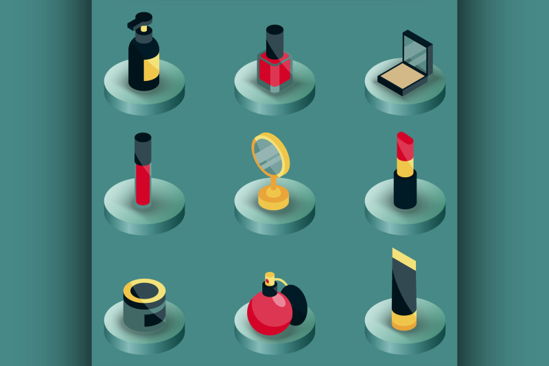 cosmetic-color-isometric-icons