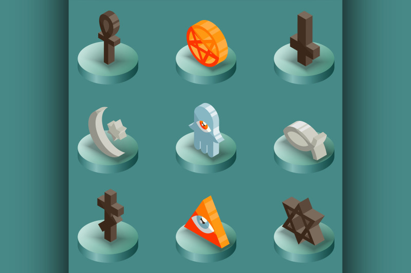 religions-color-isometric-icons