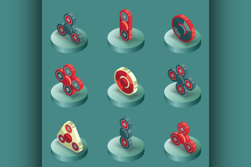 spinners-color-isometric-icons