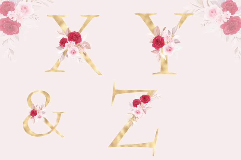 floral-alphabet-clipart-rose-wedding-alphabet-golden-monogram-floral