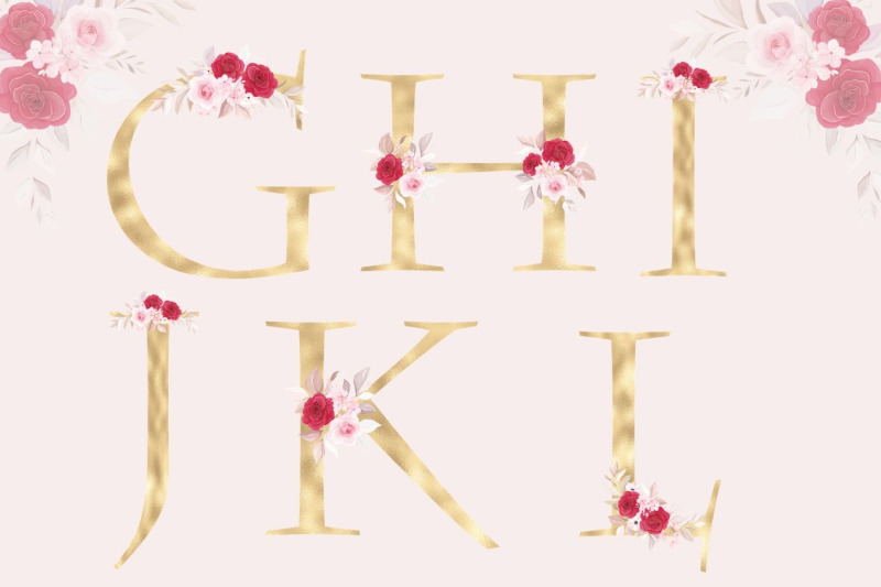 floral-alphabet-clipart-rose-wedding-alphabet-golden-monogram-floral