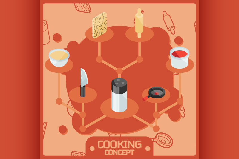 cooking-color-isometric-concept-icons