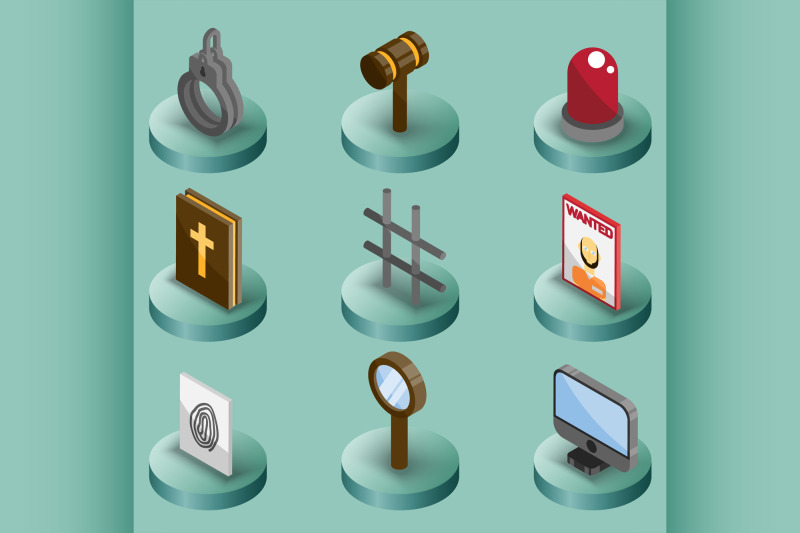 law-color-isometric-icons