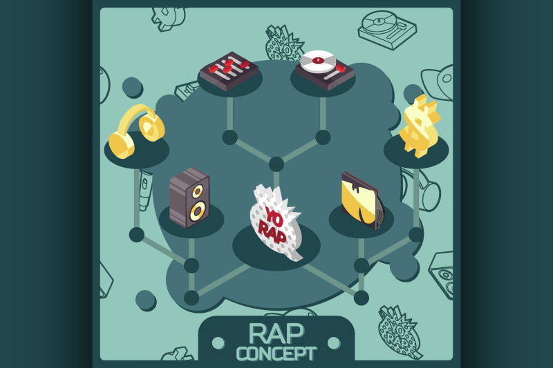 rap-color-isometric-concept-icons