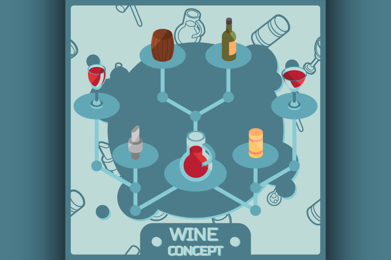 wine-color-isometric-concept-icons