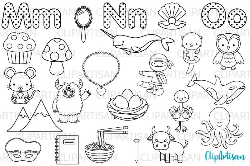 alphabet-digital-stamps-abc-clip-art-a-to-z-mno-letters