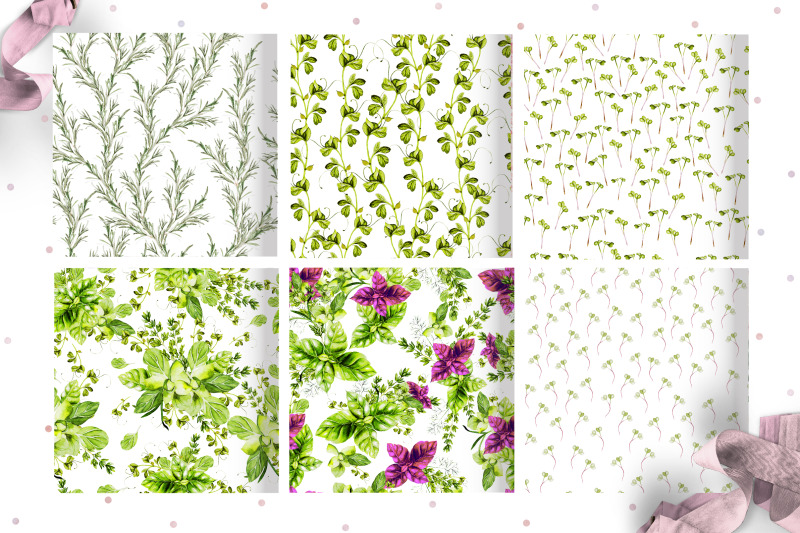 watercolor-microgreen-and-herbs