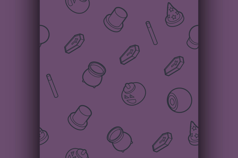 happy-halloween-outline-isometric-pattern