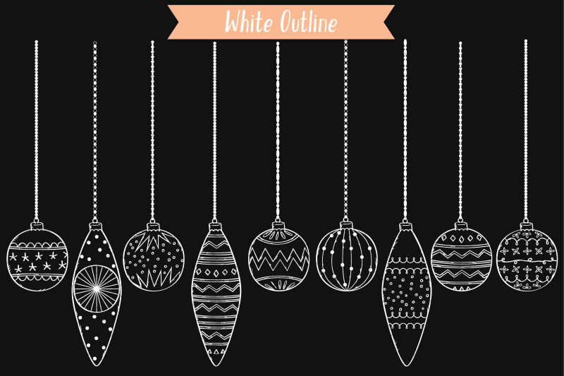 hand-drawn-white-ornaments-christmas-tree-balls-decorative-holiday