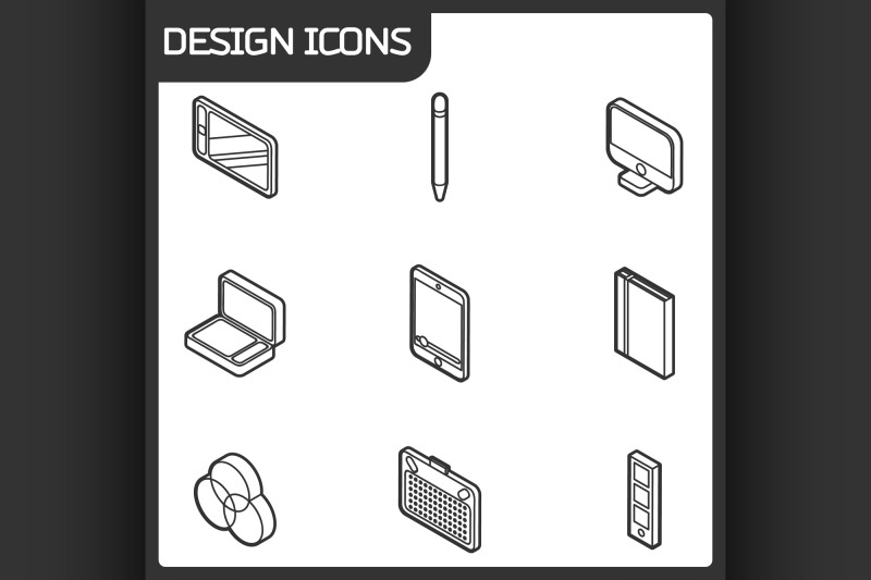 design-outline-isometric-icons