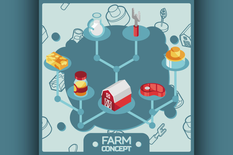farm-color-isometric-concept-icons