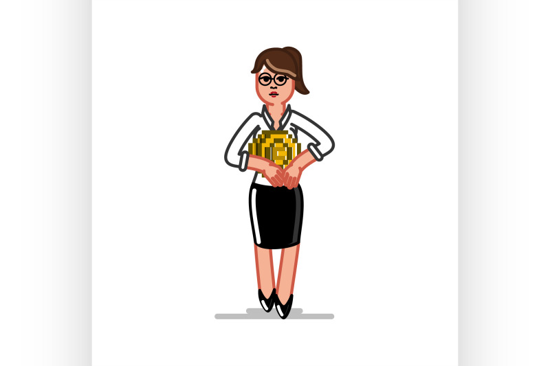 business-woman-holds-crupto-curency-coin