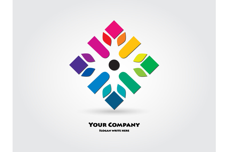 logo-abstract-snowflake-colorful-design