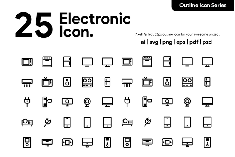 25-electronic-icon-line