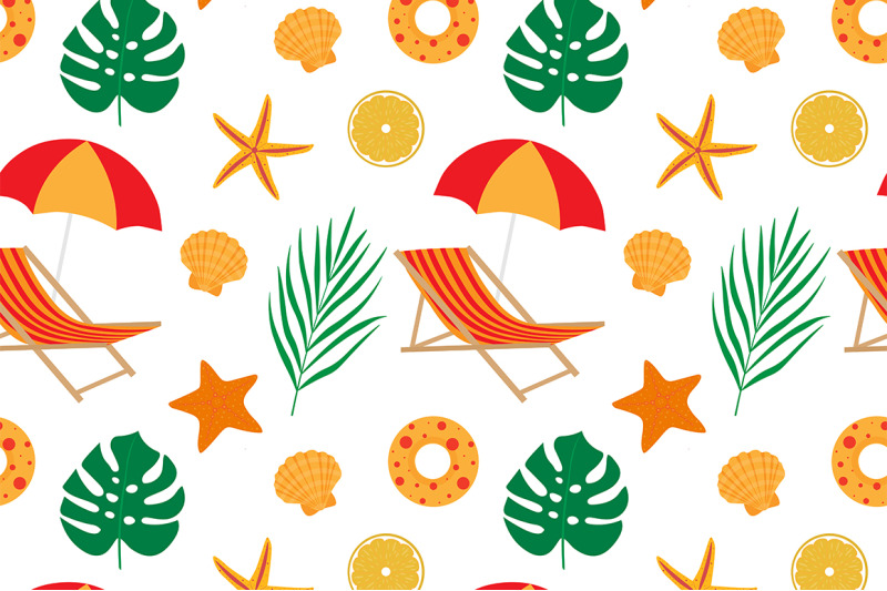 set-seamless-patterns-summer-sea-beach-vector-illustration