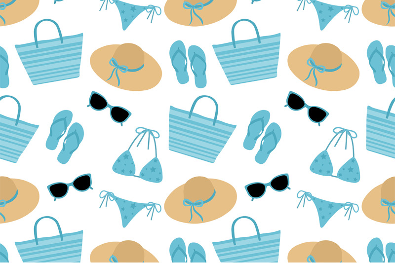 set-seamless-patterns-summer-sea-beach-vector-illustration