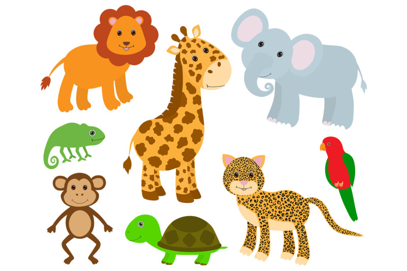 set-cute-animals-vector-illustration