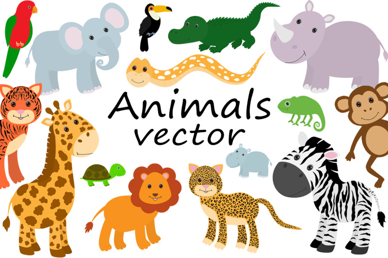 set-cute-animals-vector-illustration