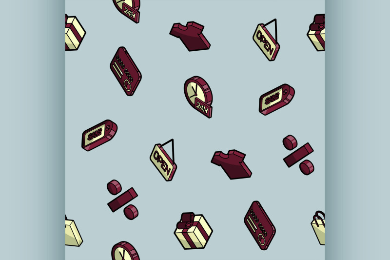 black-friday-color-outline-isometric-pattern