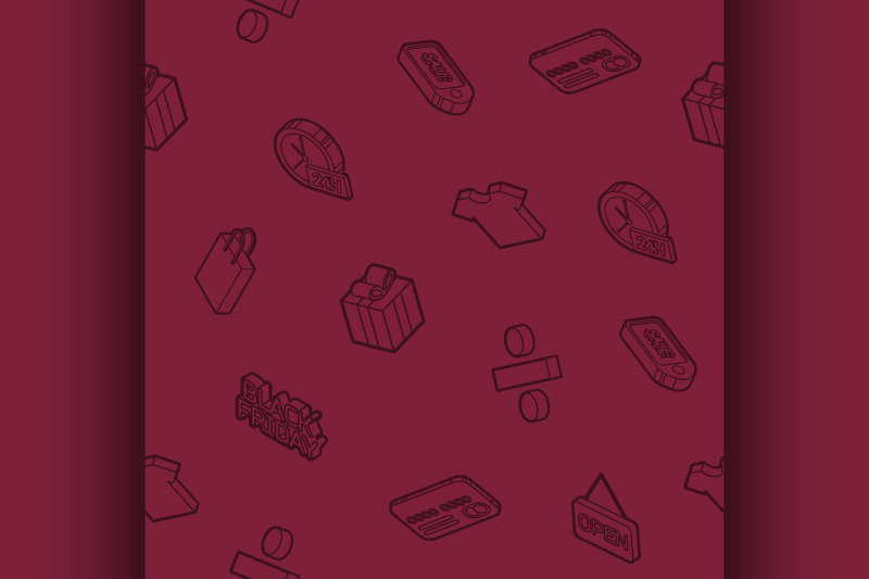 black-friday-outline-isometric-pattern